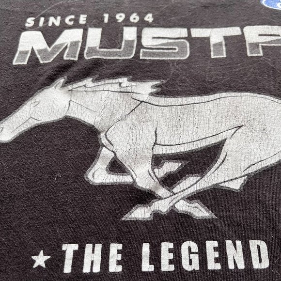 Ford Mustang Since 1964 Racing Graphic Black T-Shirt 100% Cotton XXL - Picture 6 of 8